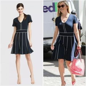 Draper James Blue White Sweater Dress